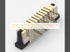 1.0mm Pitch Right Angle DIP Termination  FPC Connector with Lock H=2.5mm 05A 50V FPC Receptacle